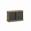 Evan - Dressoir Patio - DR4 - K674 - Oude teak/Zwart - 143x88x50cm | Belga Meubelen Fashion