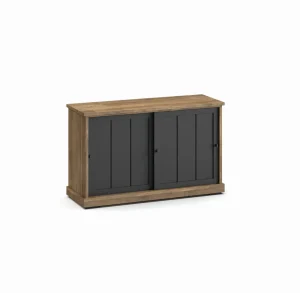 Evan - Dressoir Patio - DR4 - K674 - Oude teak/Zwart - 143x88x50cm | Belga Meubelen Fashion
