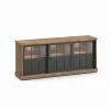 Evan - Dressoir Patio - DR2GL - K674 - Oude teak/Zwart - 209x88x50cm | Belga Meubelen Hot