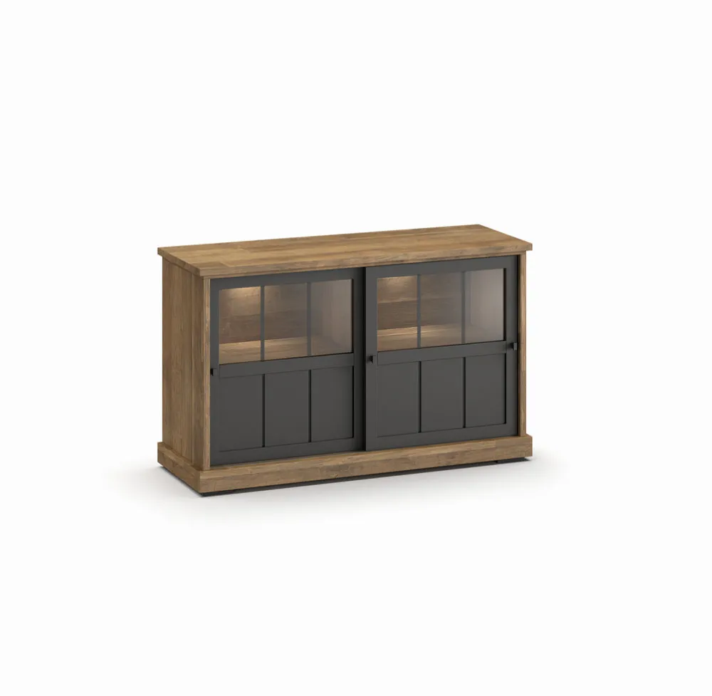 evan__dressoir_patio__drg_0-3.webp Evan - Dressoir Patio - DR4GL - K674 - Oude teak/Zwart - 143x88x50cm | Belga Meubelen Fashion
