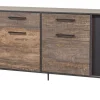 Evan - Dressoir Perugia - DR2 - K647 - Donker scheepshout/Zwart - 210x86x50cm | Belga Meubelen New