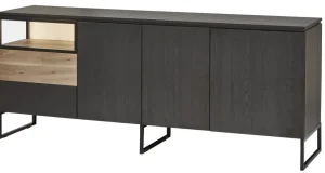 Evan - Dressoir Portofino - DR2 - K716 - Elegant zwart/Oude Eik - 214x88x50cm | Belga Meubelen Hot