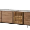 Evan - Dressoir Slato - DR1 - K670CAL - Oude teak/Calacatta wit - 244x81x50cm | Belga Meubelen Fashion