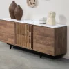 Evan - Dressoir Slato - DR4 - K670CAL - Oude teak/Calacatta wit - 163x81x50cm | Belga Meubelen Fashion