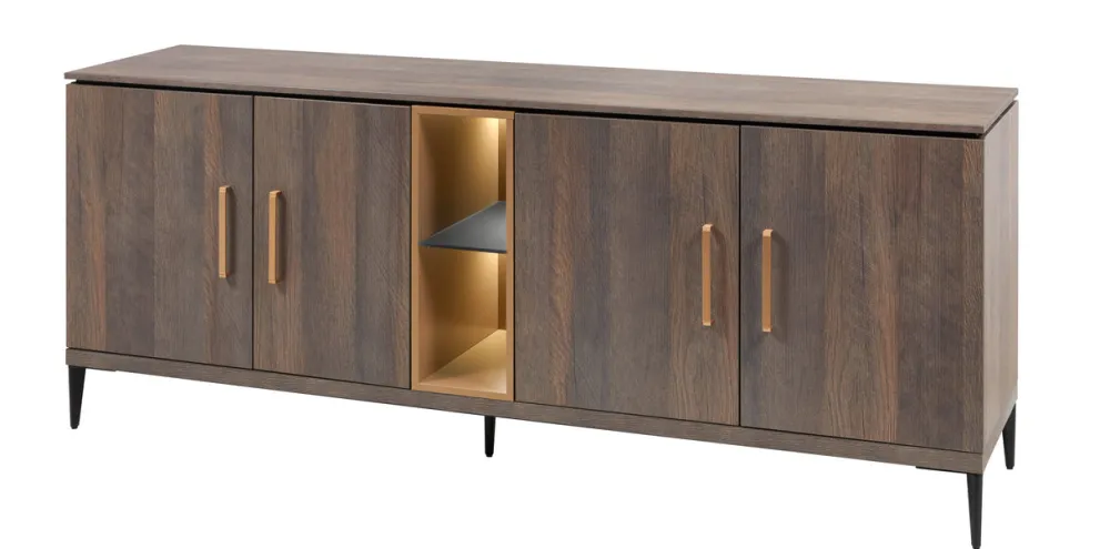 evan__dressoir_star__dr___0-1.webp Evan - Dressoir Star - DR2 - K676 - Gouden eik/Goud - 206x84x50cm | Belga Meubelen Best