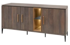 Evan - Dressoir Star - DR3 - K676 - Gouden eik/Goud - 184x84x50cm | Belga Meubelen Sale