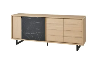 Evan - Dressoir Toscano - DR1 - K725ZEB - Elegante eik/Zebra marmer - 238x88x50cm | Belga Meubelen Hot