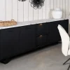 Evan - Dressoir Trieste - DR2 - K715CAL - Elegant zwart/Calacatta wit - 207x84x50cm | Belga Meubelen Hot