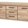 Evan - Dressoir Udine - DR2 - K632 - Natuurlijke parketlook/Zwart - 469x88x52cm | Belga Meubelen Hot