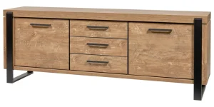 Evan - Dressoir Udine - DR1 - K661 - Oranje teakhout/Zwart - 497x88x52cm | Belga Meubelen Best