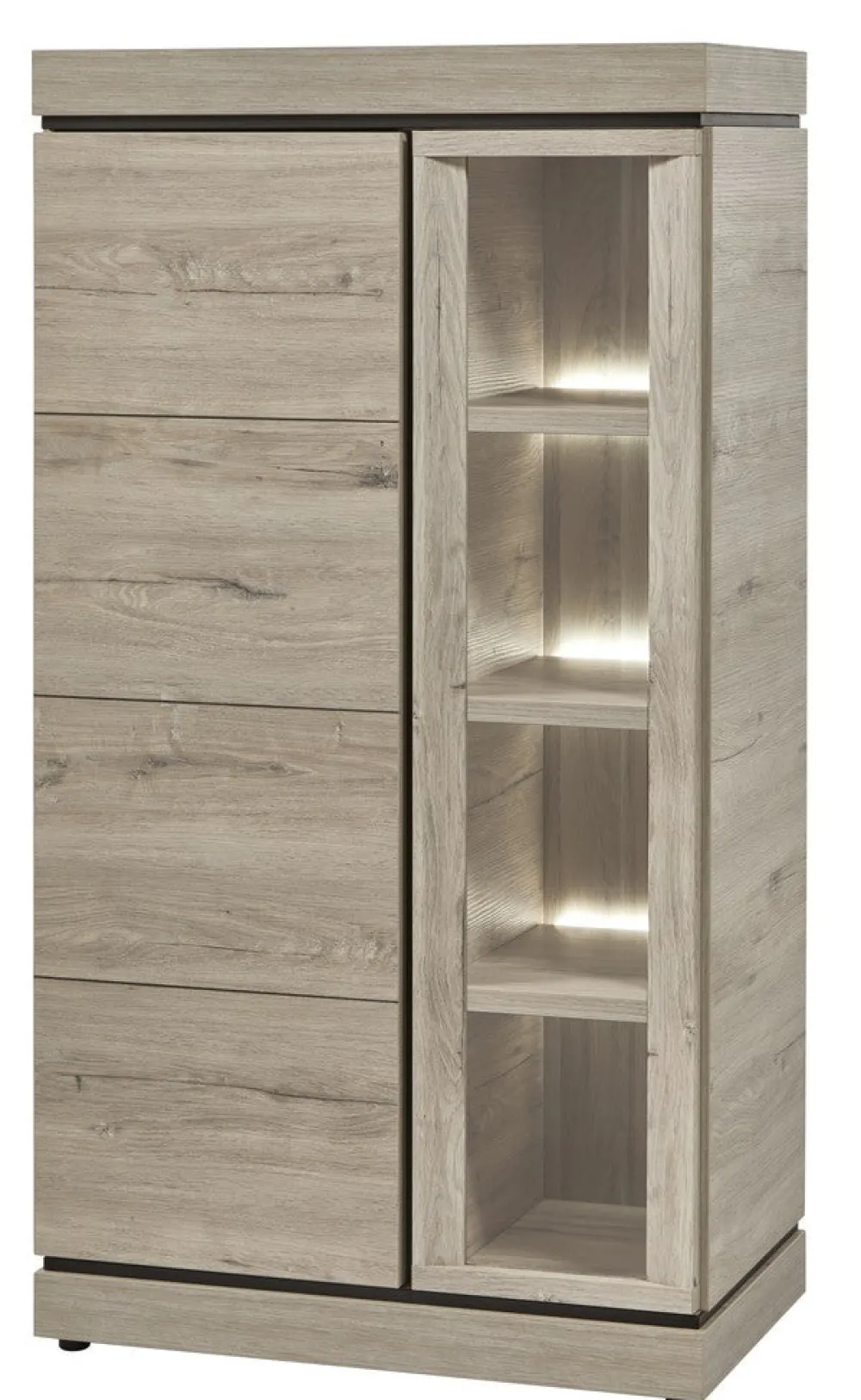 evan__kolomkast_belluno___0-1.webp Evan - Kolomkast Belluno - KV1L - K541 - Millenium eik licht grijs/Zwart - 84x158x50cm | Belga Meubelen Outlet