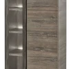 Evan - Kolomkast Belluno - KV1R - K538 - Millenium eik donker bruin/Imitatie staal - 84x158x50cm | Belga Meubelen Fashion