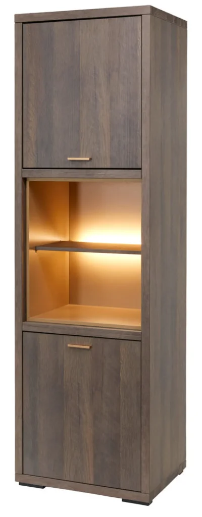 Evan - Kolomkast Livia - KB1 - K676 - Gouden eik/Goud - 63x208x50cm | Belga Meubelen Best