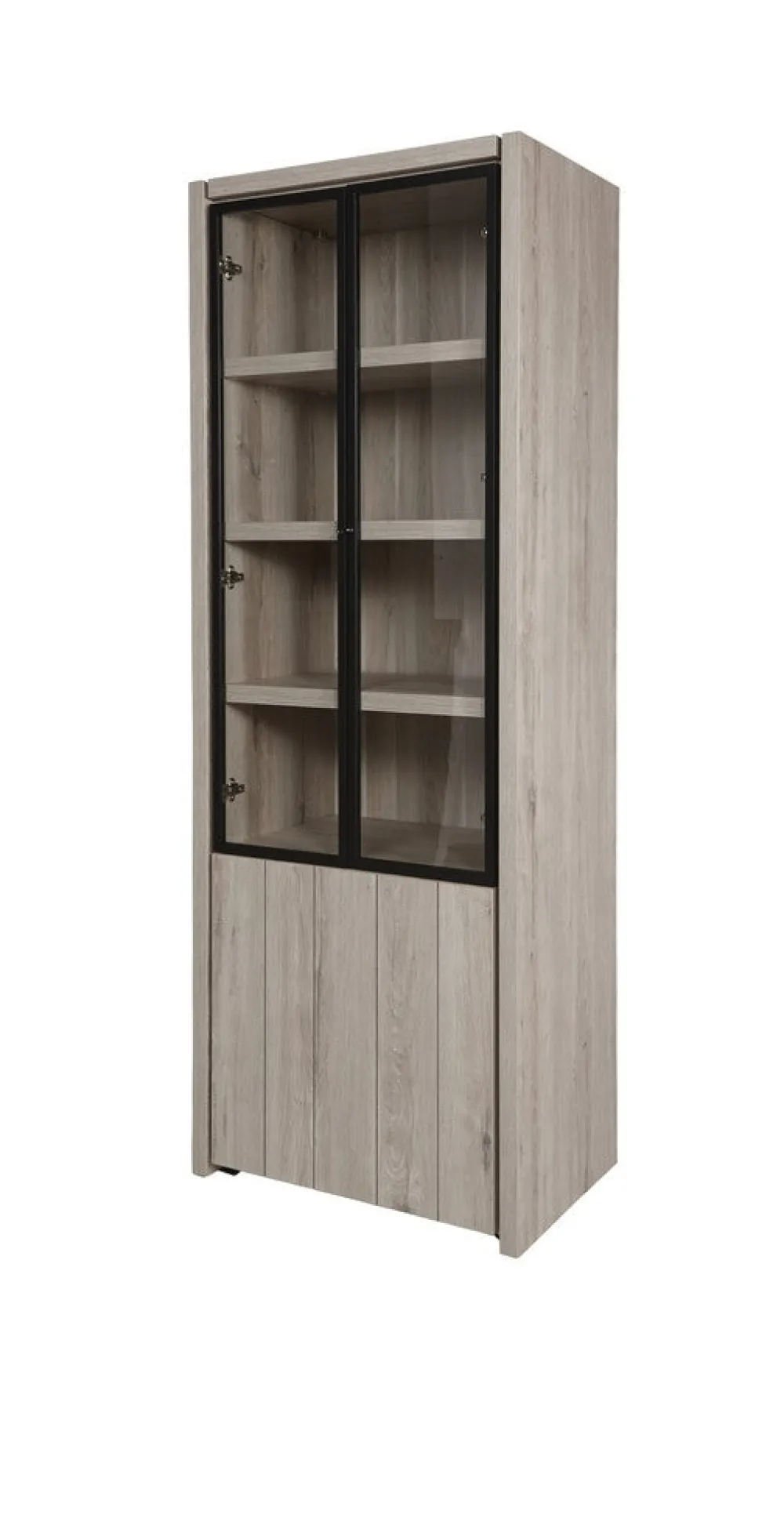 evan__kolomkast_lucca__kv_0.webp Evan - Kolomkast Lucca - KV1 - K541 - Millenium eik licht grijs/Zwart - 75x205x50cm | Belga Meubelen Fashion