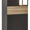 Evan - Kolomkast Portofino - KB1L - K716 - Elegant zwart/Oude Eik - 61x164x50cm | Belga Meubelen Sale
