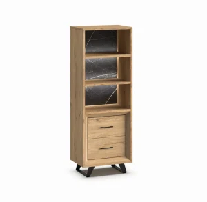 Evan - Kolomkast Richard - KB1 - K545ZEB - Millenium natuur eik/Zebra marmer - 74x202x49cm | Belga Meubelen Clearance