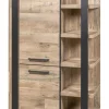 Evan - Kolomkast Udine - KB1L - K632 - Natuurlijke parketlook/Zwart - 431x191x52cm | Belga Meubelen Online