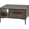 Evan - Salontafel Perugia - HT1 - K647 - Donker scheepshout/Zwart - 74x41x68cm | Belga Meubelen Fashion