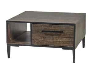 Evan - Salontafel Perugia - HT1 - K647 - Donker scheepshout/Zwart - 74x41x68cm | Belga Meubelen Fashion