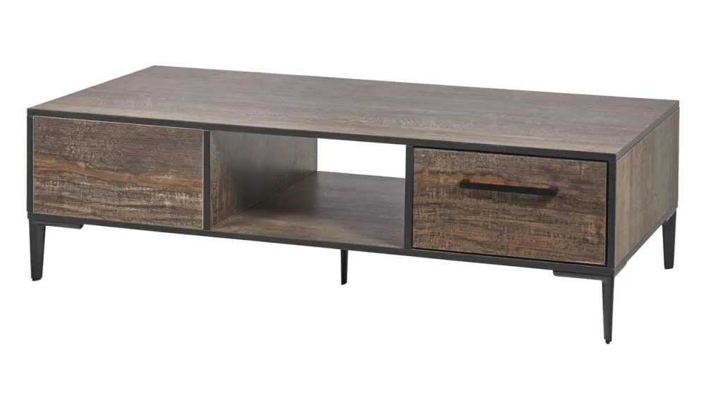 evan__salontafel_perugia__0.webp Evan - Salontafel Perugia - T13 - K647 - Donker scheepshout/Zwart - 141x41x68cm | Belga Meubelen Clearance