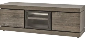 Evan - TV-Meubel Belluno - TV2 - K538 - Millenium eik donker bruin/Imitatie staal - 177x59x50cm | Belga Meubelen Sale