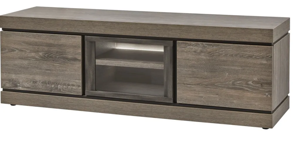 evan__tvmeubel_belluno__t_0-1.webp Evan - TV-Meubel Belluno - TV2 - K538 - Millenium eik donker bruin/Imitatie staal - 177x59x50cm | Belga Meubelen Sale