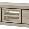 Evan - TV-Meubel Belluno - TV1 - K541 - Millenium eik licht grijs/Zwart - 137x59x50cm | Belga Meubelen Hot