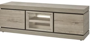 Evan - TV-Meubel Belluno - TV2 - K541 - Millenium eik licht grijs/Zwart - 177x59x50cm | Belga Meubelen Sale