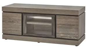 Evan - TV-Meubel Belluno - TV1 - K538 - Millenium eik donker bruin/Imitatie staal - 137x59x50cm | Belga Meubelen Hot