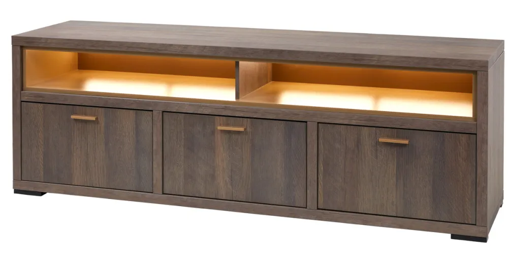 evan__tvmeubel_livia__tv__0-1.webp Evan - TV-Meubel Livia - TV2 - K676 - Gouden eik/Goud - 183x60x50cm | Belga Meubelen New