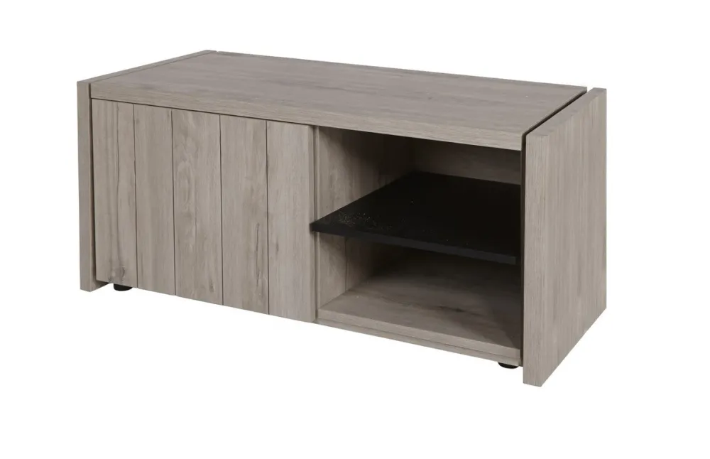 evan__tvmeubel_lucca__tv__0.webp Evan - TV-Meubel Lucca - TV1 - K541 - Millenium eik licht grijs/Zwart - 140x54x50cm | Belga Meubelen Outlet