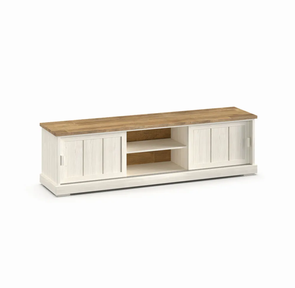 evan__tvmeubel_patio__lb__0-1.webp Evan - TV-Meubel Patio - LB2 - K674 - Oude teak/Zwart - 209x59x50cm | Belga Meubelen Discount