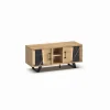 Evan - TV-Meubel Richard - LB4 - K545ZEB - Millenium natuur eik/Zebra marmer - 138x60x49cm | Belga Meubelen Online