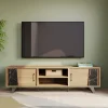 Evan - TV-Meubel Richard - LB2 - K545ZEB - Millenium natuur eik/Zebra marmer - 215x60x49cm | Belga Meubelen Best