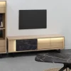 Evan - TV-Meubel Toscano - LB3 - K725ZEB - Elegante eik/Zebra marmer - 180x55x50cm | Belga Meubelen Clearance