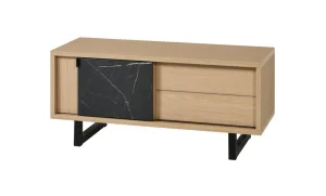 Evan - TV-Meubel Toscano - LB4 - K725ZEB - Elegante eik/Zebra marmer - 124x55x50cm | Belga Meubelen Best
