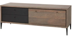 Evan - TV-Meubel Trevi - TV2 - K675Z - Gouden eik/Zwart - 155x54x50cm | Belga Meubelen Outlet