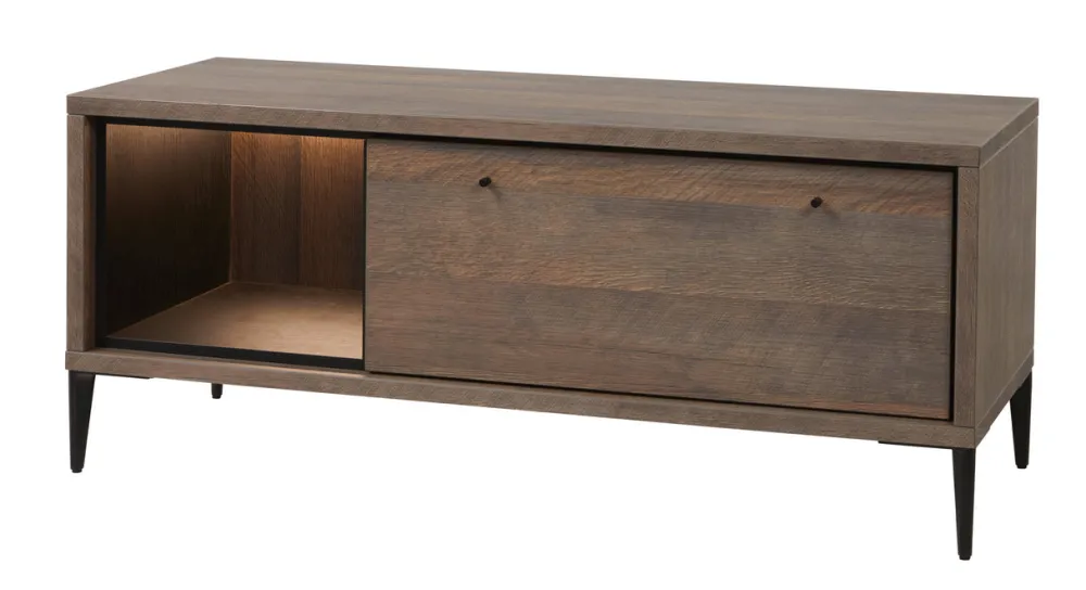 evan__tvmeubel_trevi__tv__0.webp Evan - TV-Meubel Trevi - TV1 - K675Z - Gouden eik/Zwart - 132x54x50cm | Belga Meubelen Sale