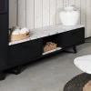 Evan - TV-Meubel Trieste - LB2 - K715CAL - Elegant zwart/Calacatta wit - 207x48x50cm | Belga Meubelen Clearance