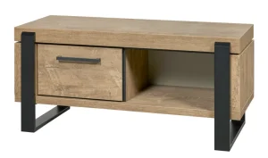 Evan - TV-Meubel Udine - TV1 - K661 - Oranje teakhout/Zwart - 277x60x52cm | Belga Meubelen Discount