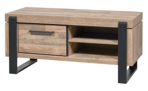 Evan - TV-Meubel Udine - TV1 - K632 - Natuurlijke parketlook/Zwart - 277x60x52cm | Belga Meubelen Fashion