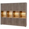 Evan - Wandkast Livia - WB1 - K676 - Gouden eik/Goud - 243x208x50cm | Belga Meubelen Discount