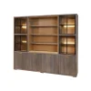 Evan - Wandkast Livia - WV4 - K676 - Gouden eik/Goud - 243x208x50cm | Belga Meubelen Online