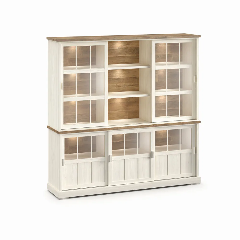 evan__wandkast_patio__drg_0-10.webp Evan - Wandkast Patio - DR2GL+WV7 - K468 - Lariks/Oude teak - 209x208x50cm | Belga Meubelen Clearance