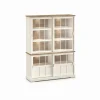 Evan - Wandkast Patio - DR3GL+WV8 - K468 - Lariks/Oude teak - 159x208x50cm | Belga Meubelen Fashion