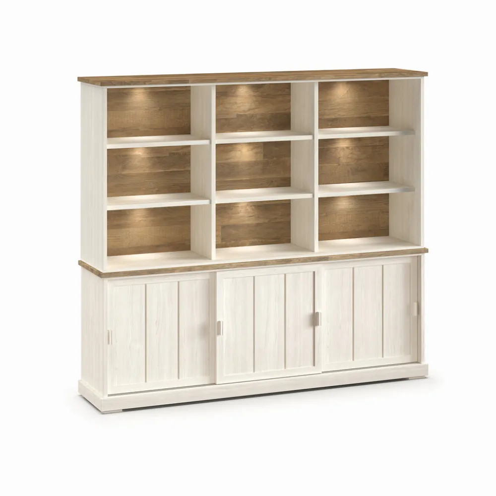 evan__wandkast_patio__drw_0-15.webp Evan - Wandkast Patio - DR1+WB6 - K468 - Lariks/Oude teak - 233x208x50cm | Belga Meubelen Online