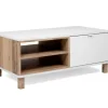 FIN - TV-Meubel Menorca 56A - Wit/Eik - 110x60x43cm | Belga Meubelen Outlet