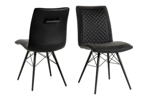 GBO - Eetkamerstoel ST1810 - PU - Zwart/Donkergrijs - 40x42x44cm | Belga Meubelen Outlet
