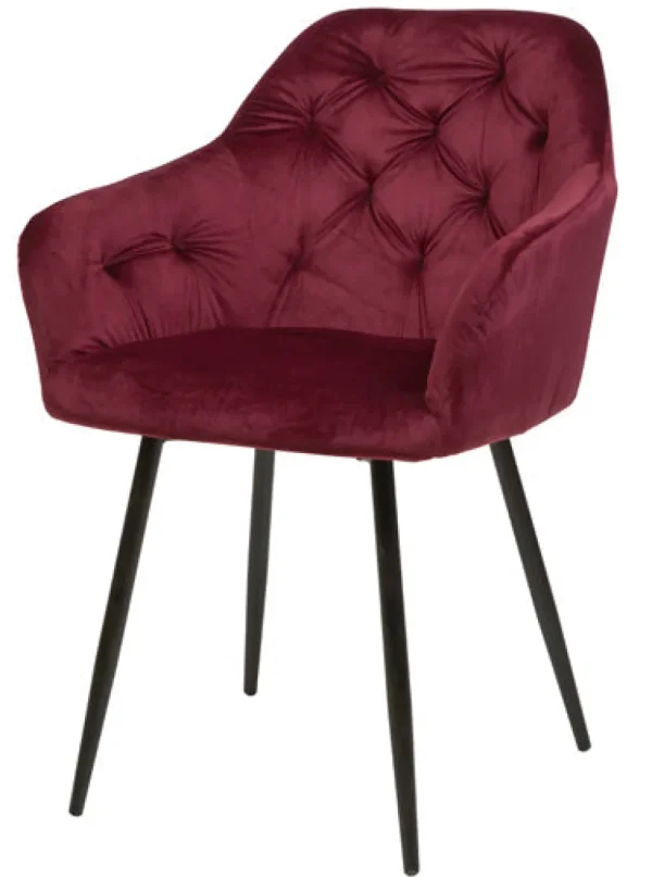 GBO - Eetkamerstoel ST2004 - Stof - Bordeaux - 52x39x44cm | Belga Meubelen Outlet