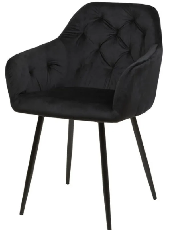 GBO - Eetkamerstoel ST2004 - Stof - Zwart - 52x39x44cm | Belga Meubelen Discount